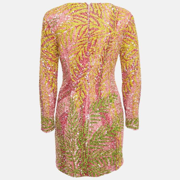 Pre Owned Retrofete Multicolor Sequin Nikki Mini Dress M