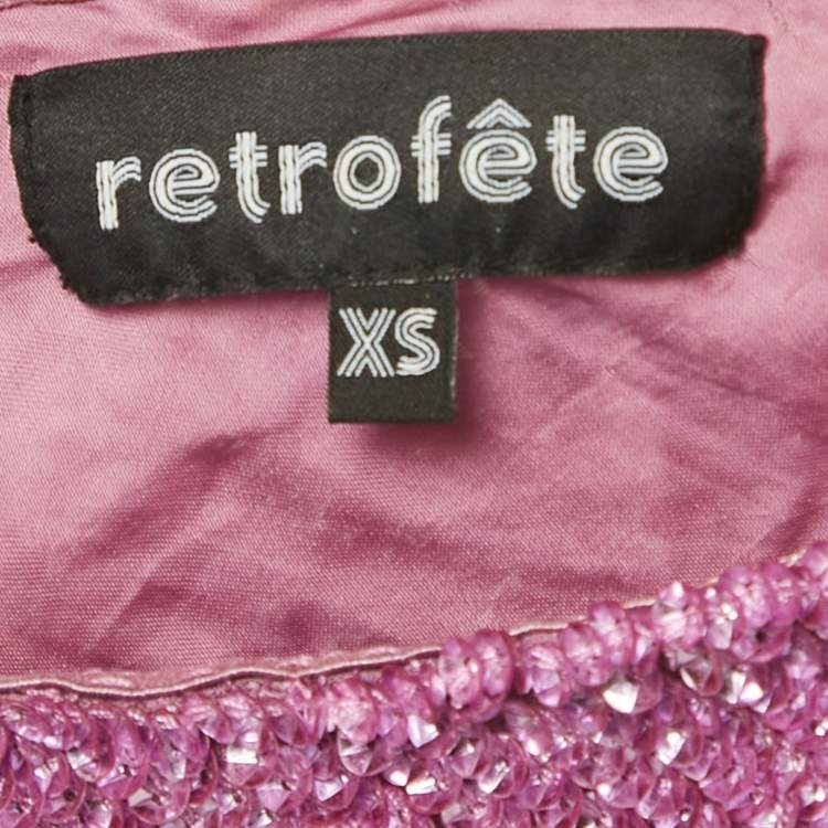 Pre Owned Retrofete Purple Sequin One Shoulder Mini Dress XS
