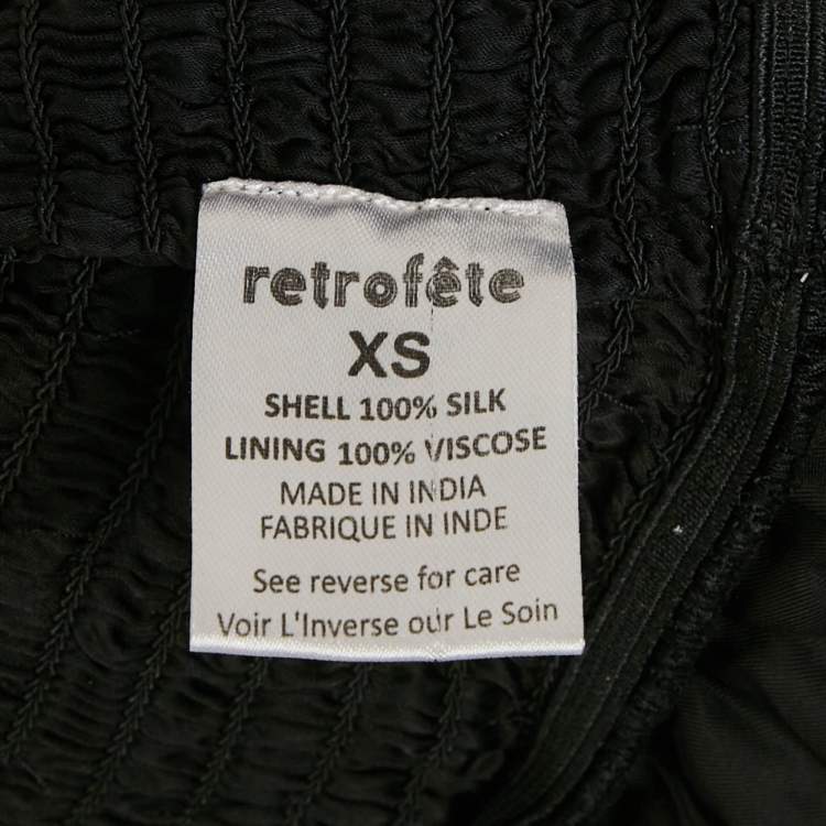 Pre Owned Retrofete Black Sequin Embellished Silk One Shoulder Mini Dress XS