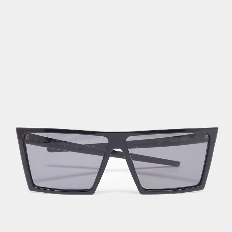Pre Owned By RetroSuperFuture Black Rectangle Tinted Sunglasses 