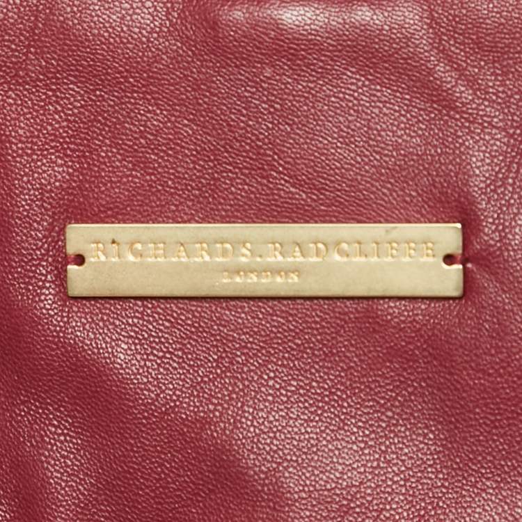 Pre Owned Richards Radcliffe Burgundy Real Leather Cadogan Hand Woven Coat M