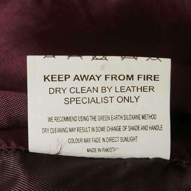 Pre Owned Richards Radcliffe Burgundy Real Leather Cadogan Hand Woven Coat M