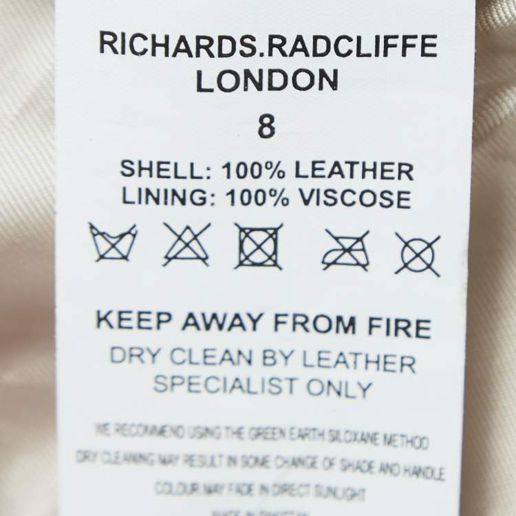 Pre Owned Richards Radcliffe Pink Leather Double Breasted Trench Coat M
