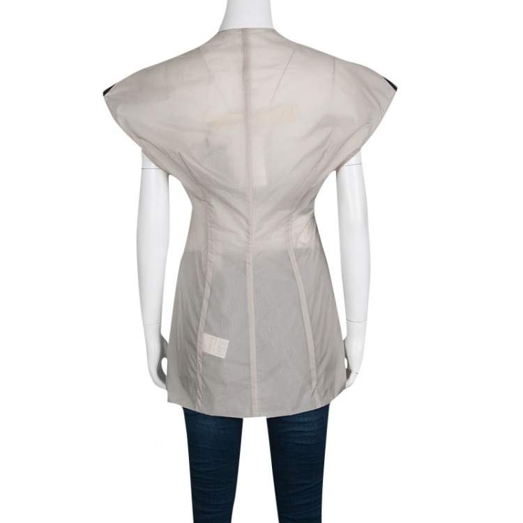 Pre Owned Rick Owens Colorblock Nylon Carapace Cap Sleeve Vest S