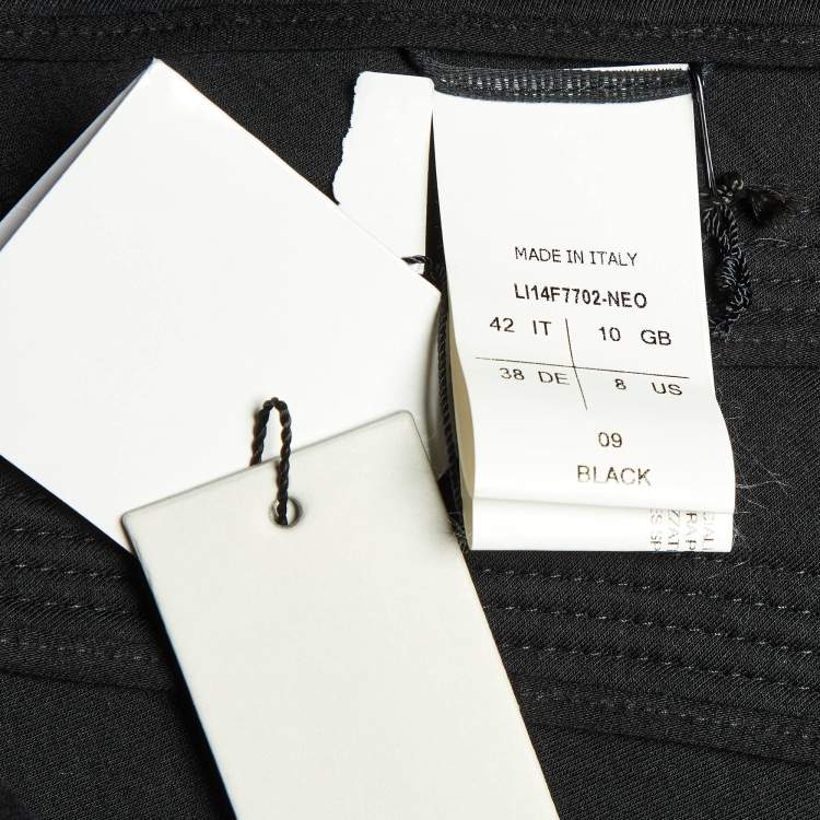 Pre Owned Rick Owens Black Leather Zip-Up Knit Paneled Biker Jacket M