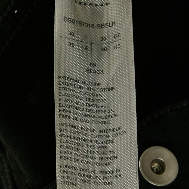 Pre Owned Rick Owens DRKSHDW  Black Distressed Denim Skinny Jeans M Waist 31"