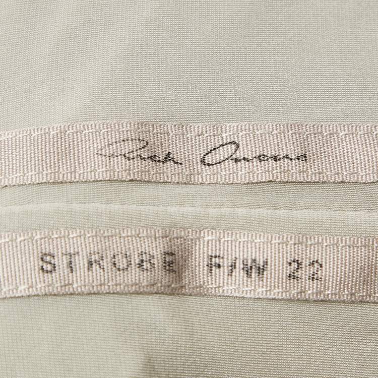 Pre Owned Rick Owens Grey Jersey Detail Shoulder Long Sleeve Top M