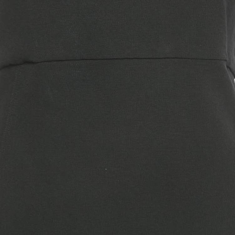 Pre Owned Rick Owens Black Textured Cotton Blend Off-Shoulder Maxi Dress L