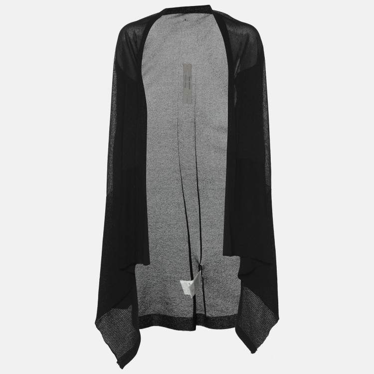 Pre Owned Rick Owens Black Stretch Knit Cardigan M