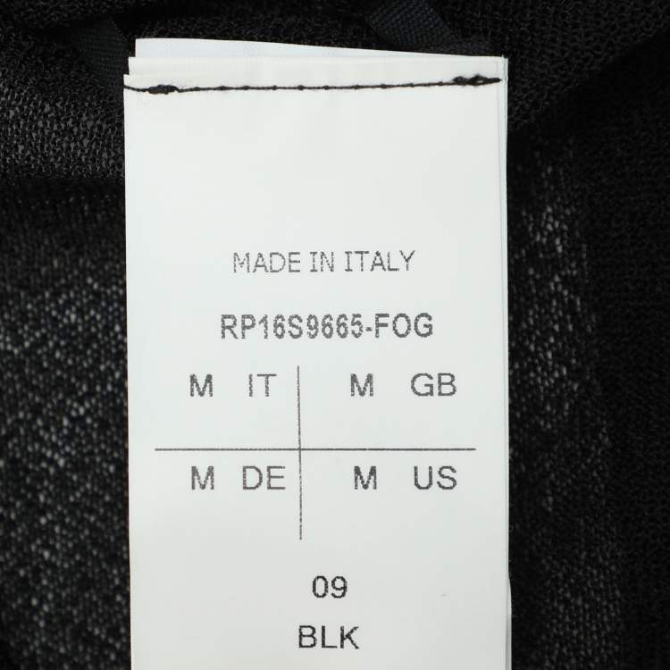 Pre Owned Rick Owens Black Stretch Knit Cardigan M
