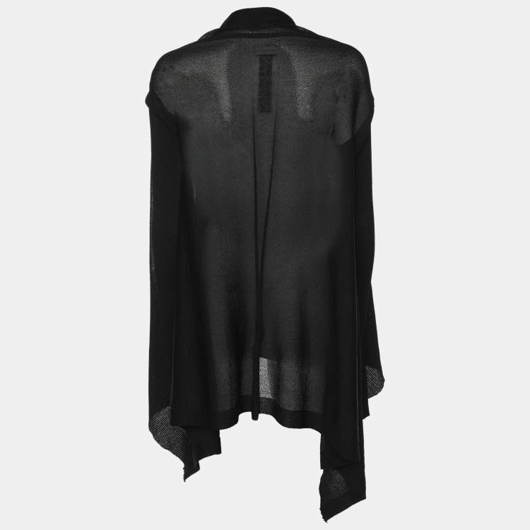 Pre Owned Rick Owens Black Stretch Knit Cardigan M