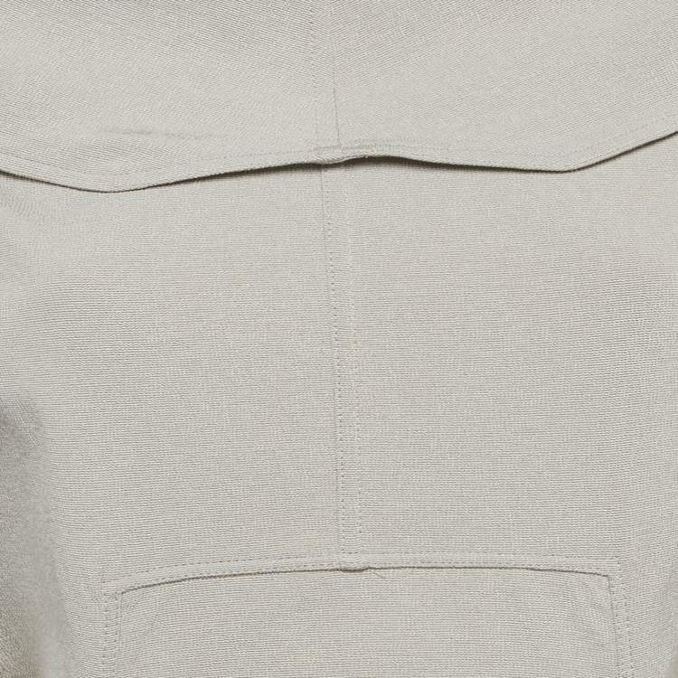 Pre Owned Rick Owens Pearl Green Zip-Up Off-Shoulder Top L