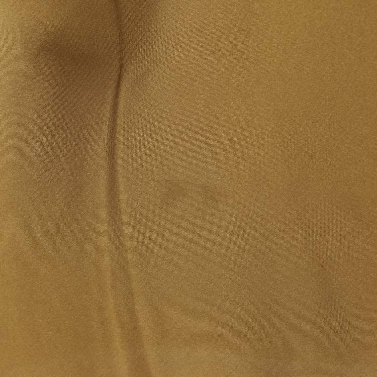 Pre Owned Rick Owens Honey Brown Satin Long Wrap Dress M