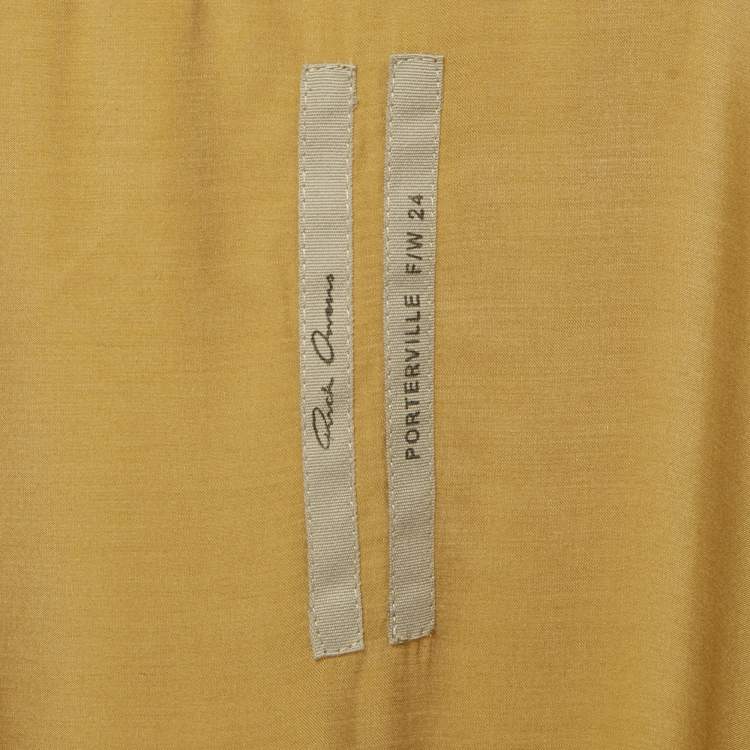 Pre Owned Rick Owens Honey Brown Satin Long Wrap Dress M