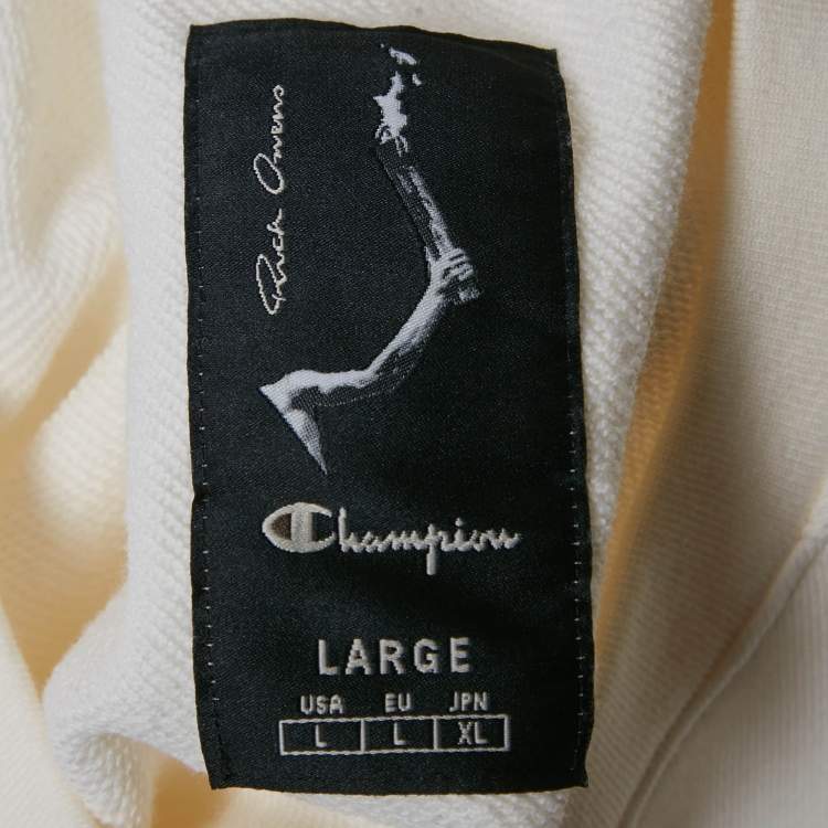Pre Owned Rick Owens X Champions Off-White Embroidered Cotton Tank Top L