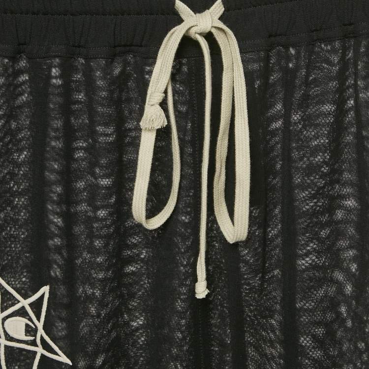 Pre Owned Rick Owens x Champion Black Tulle Sheer Shorts M