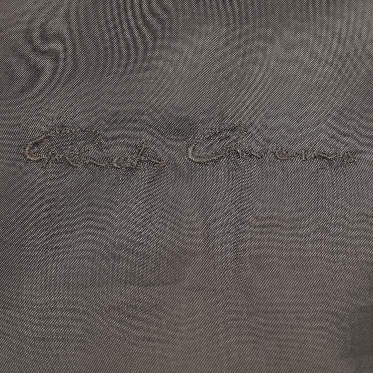 Pre Owned Rick Owens Grey Suede Cropped Jacket M