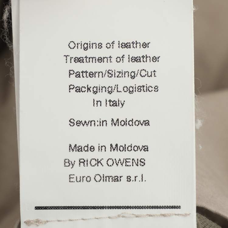 Pre Owned Rick Owens Grey Suede Cropped Jacket S