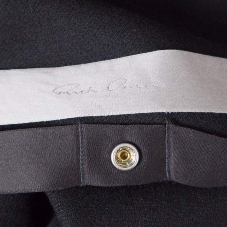 Pre Owned Rick Owens Black Wool Cross Embellished Sleeveless Waterfall Jacket S