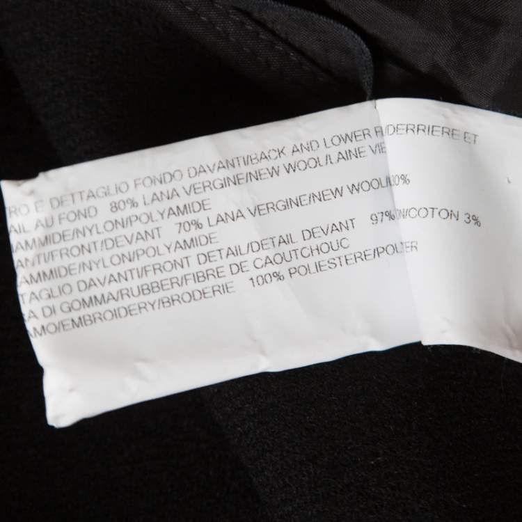 Pre Owned Rick Owens Black Wool Cross Embellished Sleeveless Waterfall Jacket S