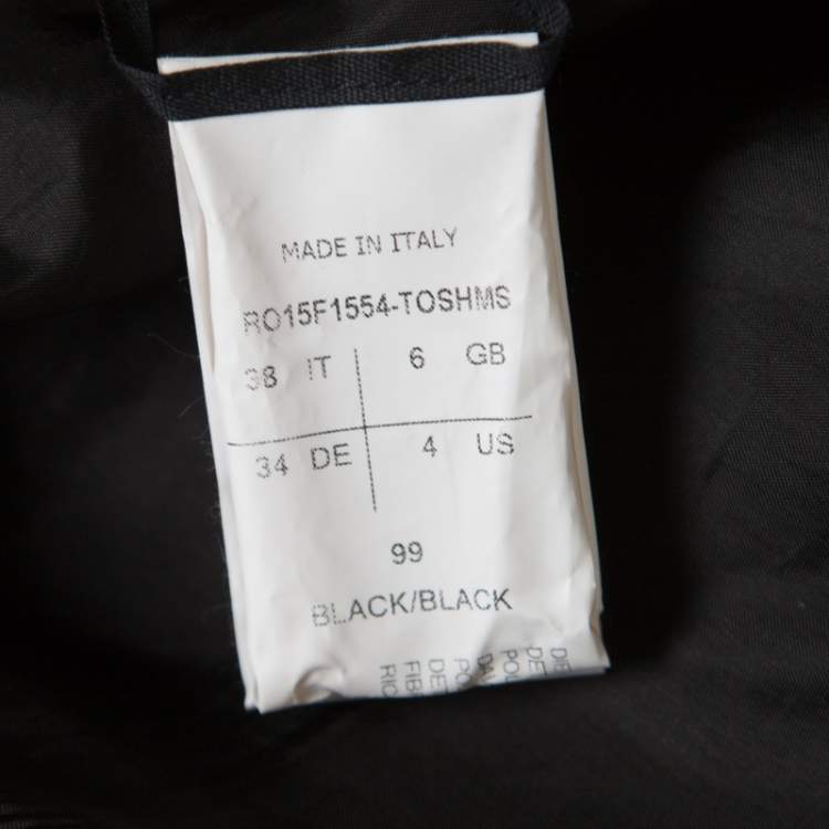 Pre Owned Rick Owens Black Wool Cross Embellished Sleeveless Waterfall Jacket S