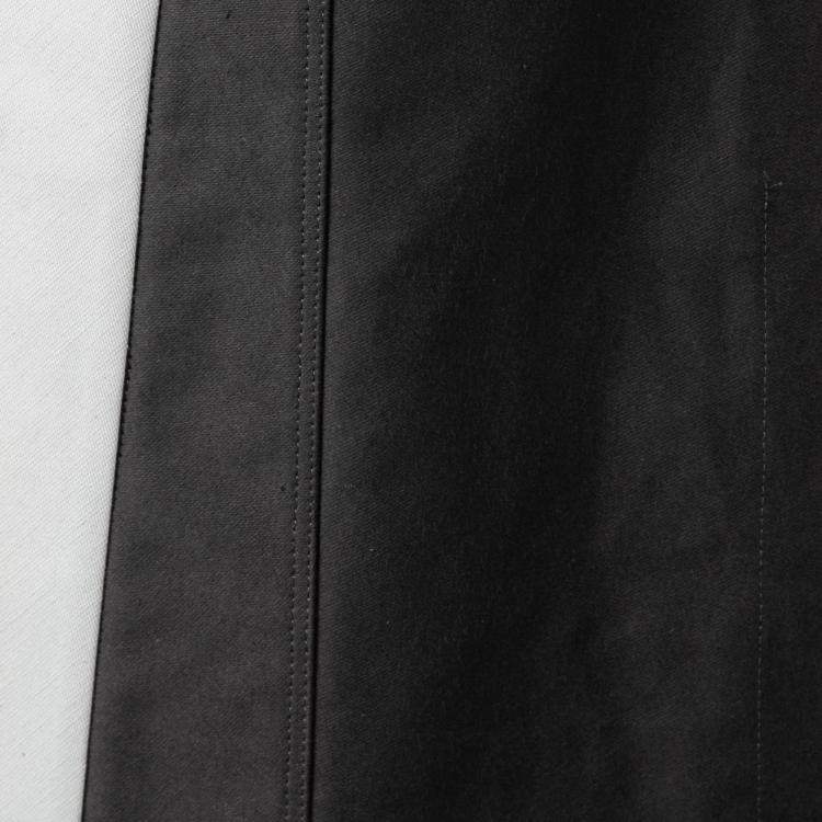 Pre Owned Rick Owens Darkdust Brown Cotton Asymmetric Hem Contrast Trim Sleeveless Jacket S
