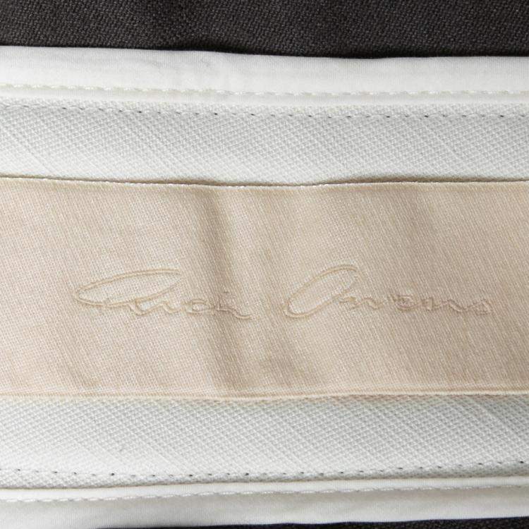 Pre Owned Rick Owens Darkdust Brown Cotton Asymmetric Hem Contrast Trim Sleeveless Jacket S