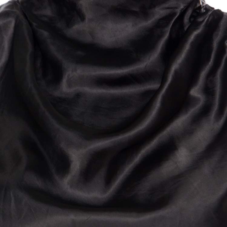 Pre Owned Rick Owens Dark Dust Grey Draped Satin Sleeveless Maxi Dress S