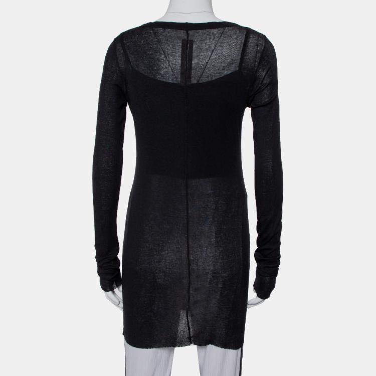 Pre Owned Rick Owens Black Knit Forever Tunic Top M