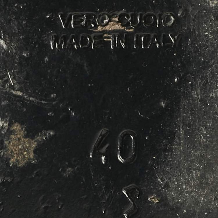 Pre Owned Rick Owens Black Leather Platform Knee Length Boots Size 40