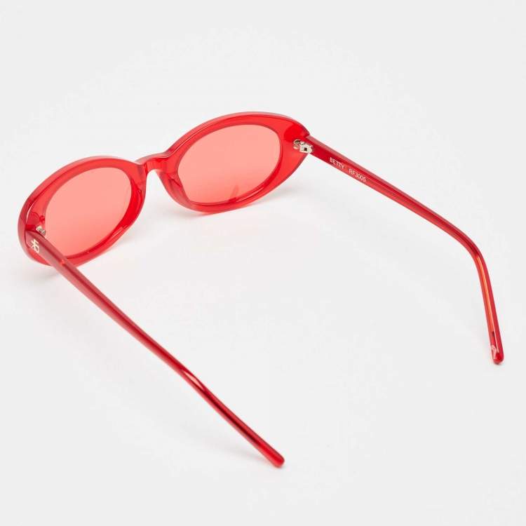 Pre Owned Roberi & Fraud Red Betty Oval Sunglasses