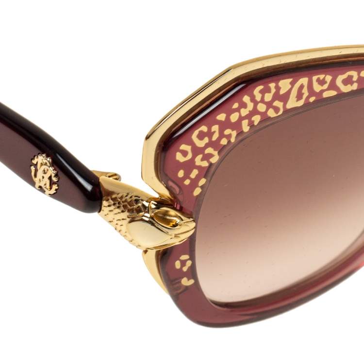 Pre Owned Roberto Cavalli Purple Gradient Taygeta RC981S Cat Eye Sunglasses