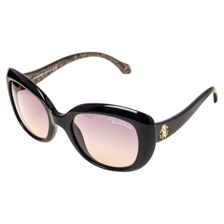 Pre Owned Roberto Cavalli Black Gradient Alula RC828S Oval Sunglasses