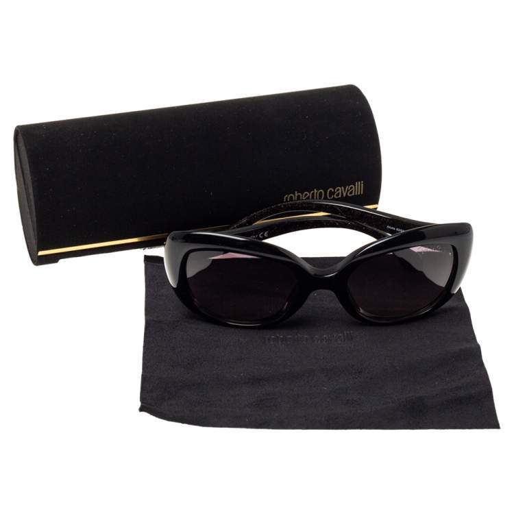 Pre Owned Roberto Cavalli Black Gradient Alula RC828S Oval Sunglasses