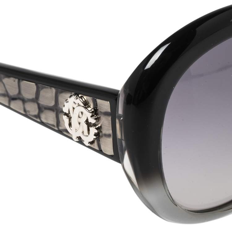 Pre Owned Roberto Cavalli Black/Grey Gradient Tejat RC983S Oversized Sunglasses