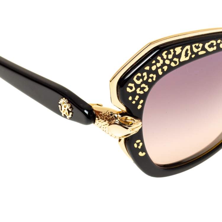 Pre Owned Roberto Cavalli Black Gradient Taygeta RC981S Cat Eye Sunglasses