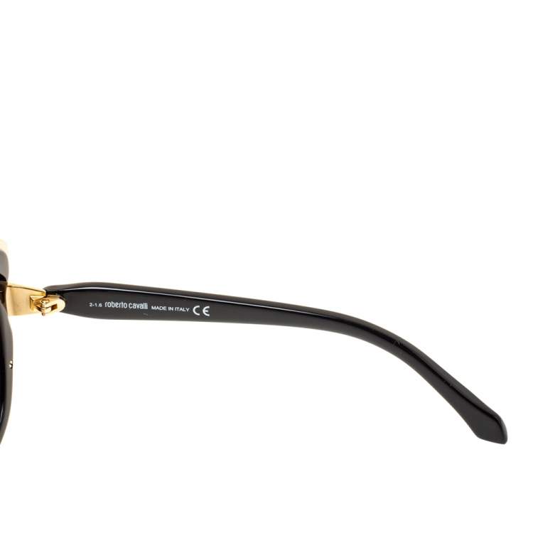 Pre Owned Roberto Cavalli Black Gradient Taygeta RC981S Cat Eye Sunglasses