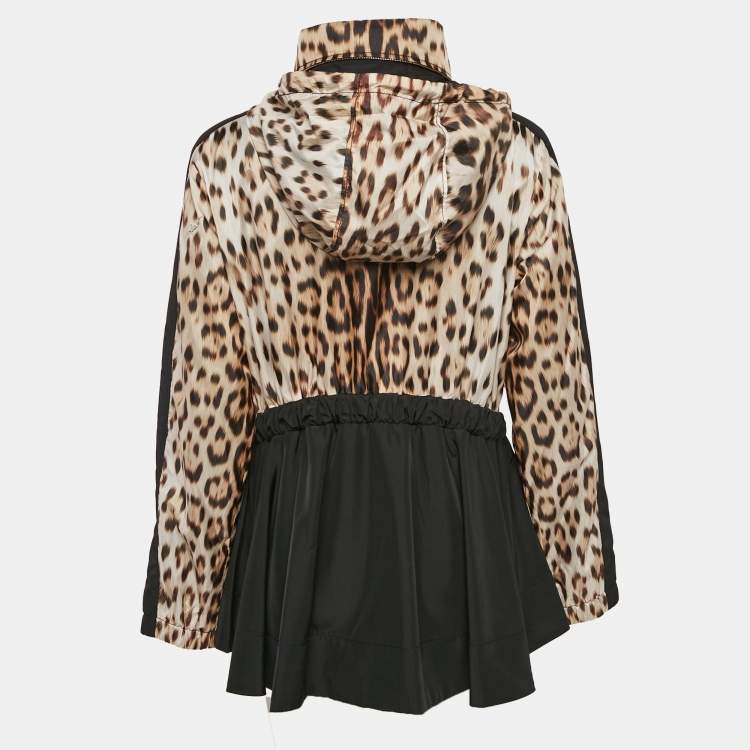 Pre Owned Roberto Cavalli Black Jaguar Print Synthetic Heritage Jacket M