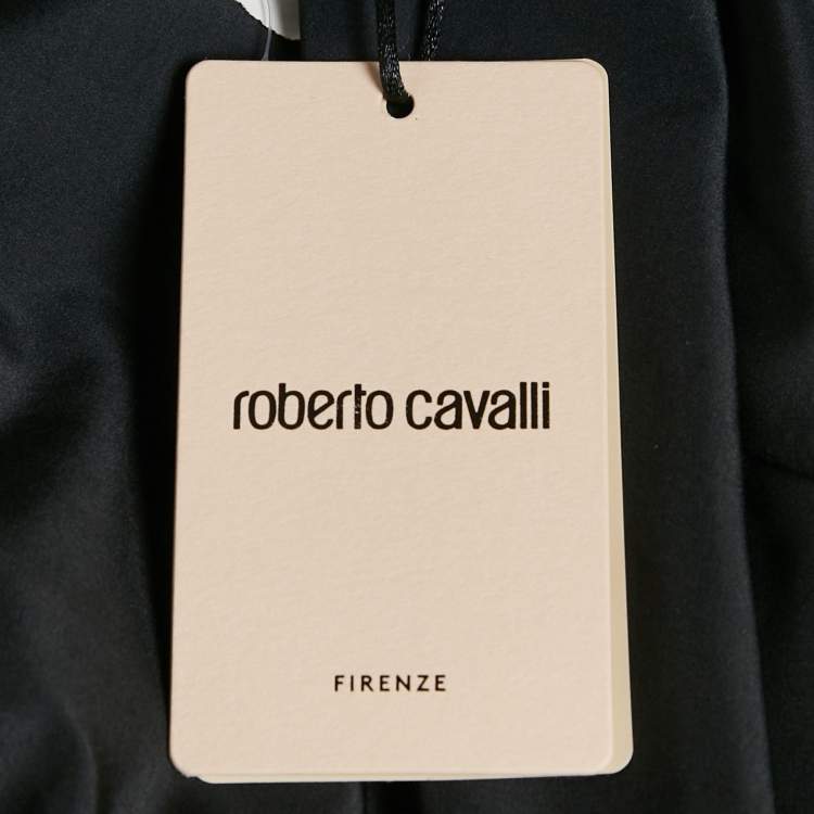 Pre Owned Roberto Cavalli Black Jaguar Print Synthetic Heritage Jacket M