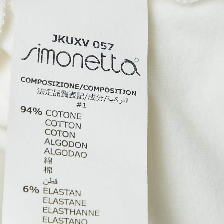Pre Owned Roberto Cavalli White Printed Cotton T-Shirt XS