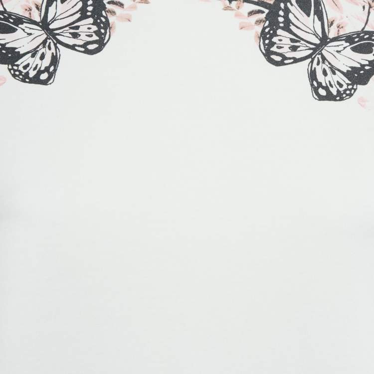 Pre Owned Roberto Cavalli White Printed Cotton T-Shirt XS