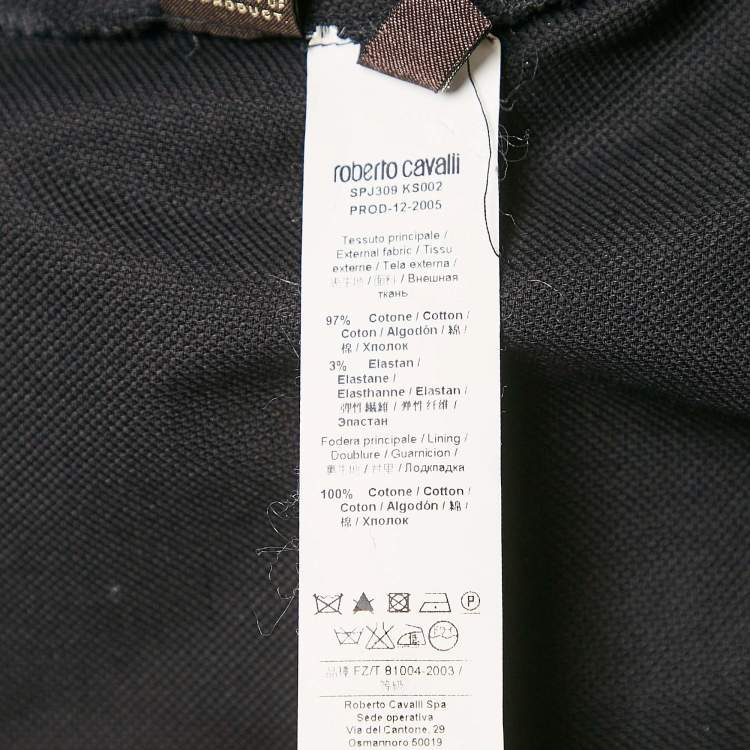Pre Owned Roberto Cavalli Black Cotton Flared Maxi Skirt S