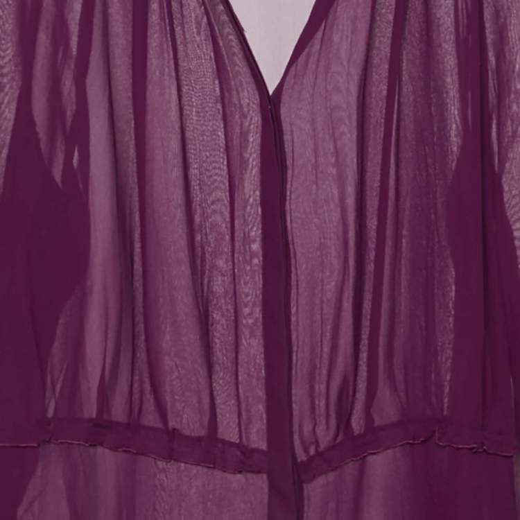 Pre Owned Roberto Cavalli Pink Crinkled Silk Slim Fit Shirt L