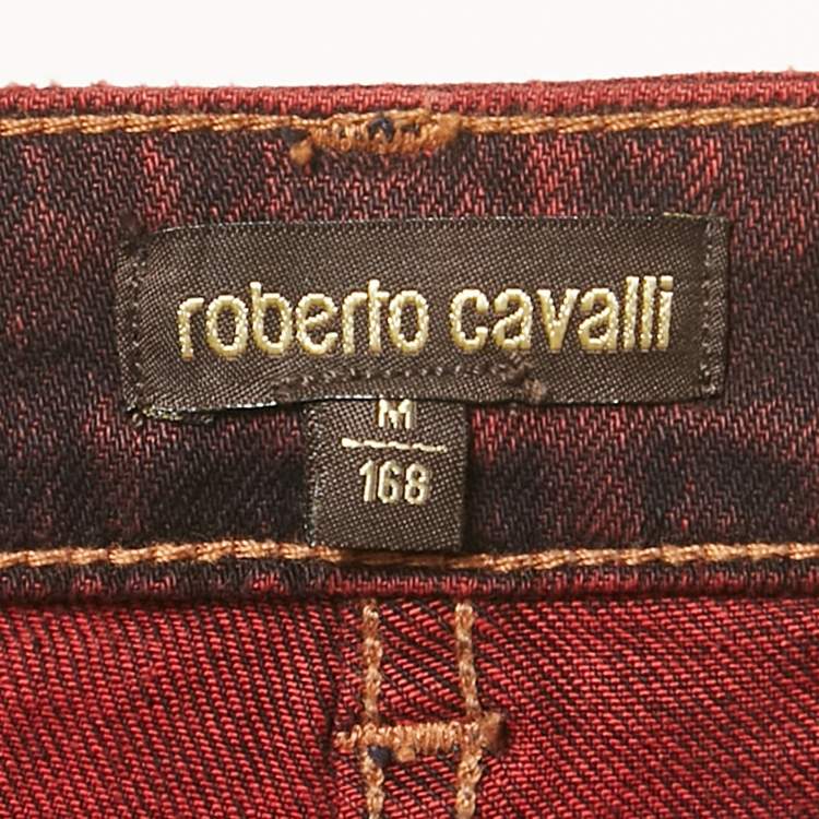 Pre Owned Roberto Cavalli Red Denim Skinny Jeans M/Waist 28"
