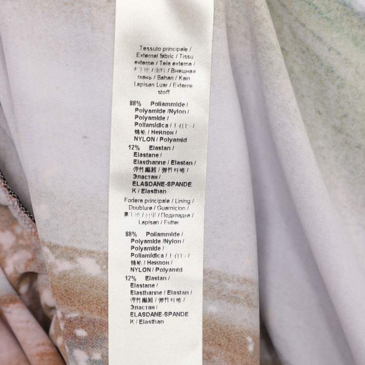 Pre Owned Roberto Cavalli Multicolor Animal Print Stretch Crepe Piercing Draped Midi Dress L