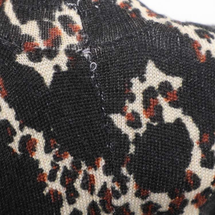 Pre Owned Roberto Cavalli Multicolor Animal Print Wool Blend Sleeveless Tops M