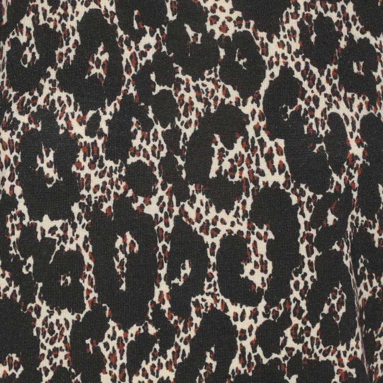 Pre Owned Roberto Cavalli Multicolor Animal Print Wool Blend Sleeveless Tops M