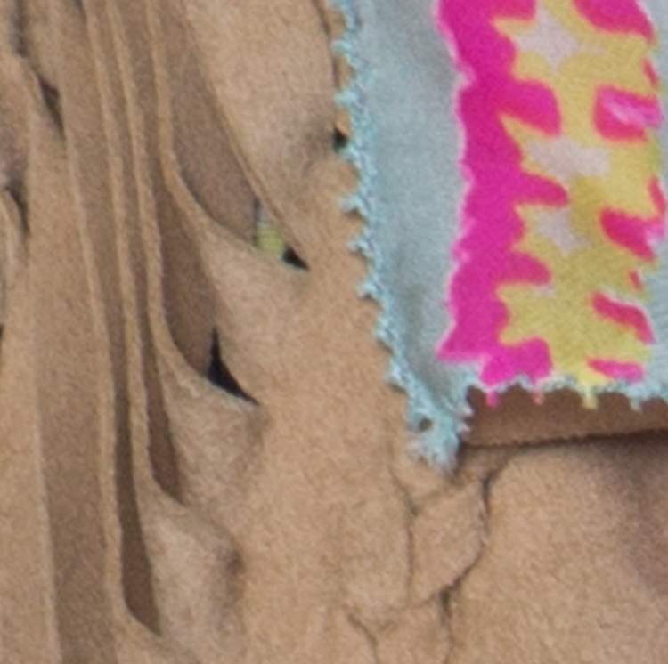 Pre Owned Roberto Cavalli Multicolor Printed Silk and Beige Suede Overlay Sleeveless Vest M 