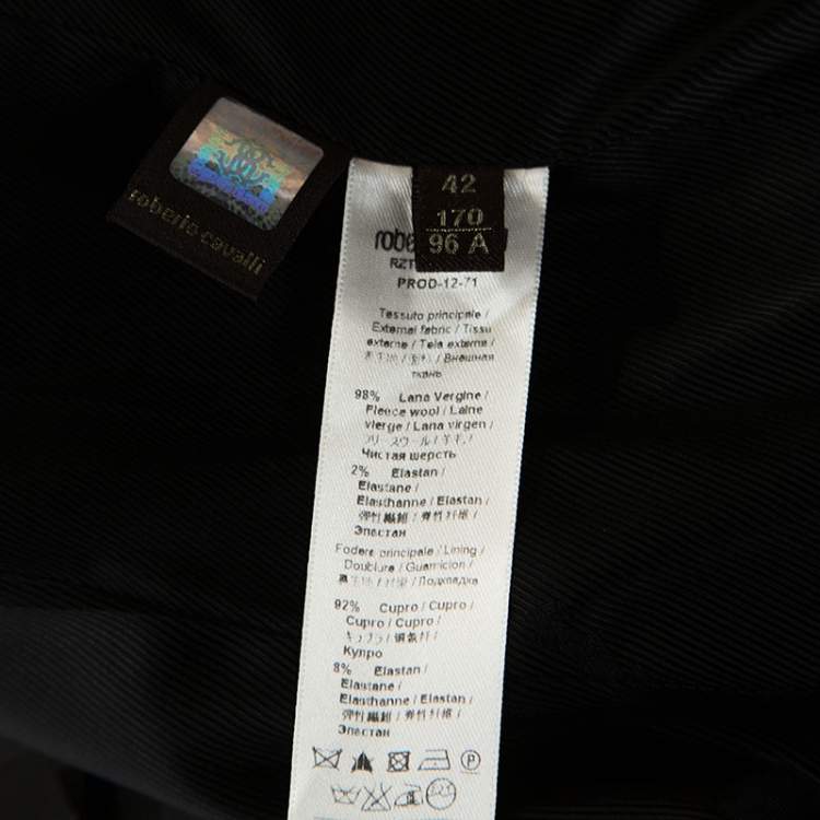 Pre Owned Roberto Cavalli Black Wool Tailored Blazer M