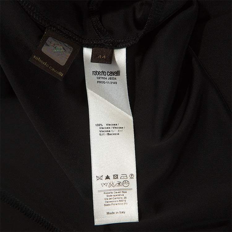 Pre Owned Roberto Cavalli Black Knit Brooch Detail Sleeveless Top M